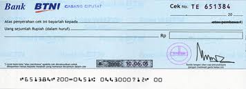 CEK, BILYET GIRO, WESEL, TRAVELLER CHEQUE DAN TRANSFER 