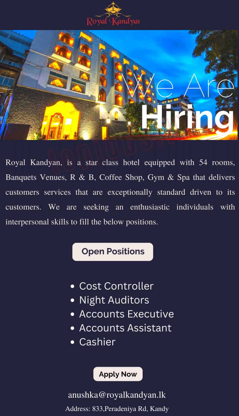Royal Kandyan Hotel Vacancy Kandy