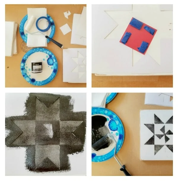steps to painting a mini barn quilt