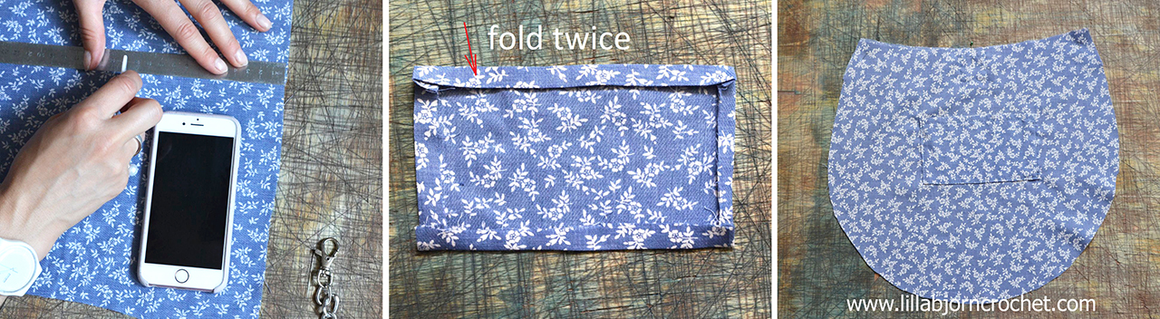 How to line Peacock Tail Bag with fabric and magnetic clasp - step by step tutorial with pictures by Lilla Bjorn Crochet