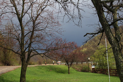 Spring thunderstorm departing