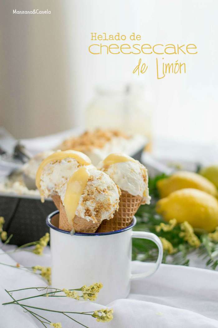 Helado de cheesecake de limón (sin heladera)