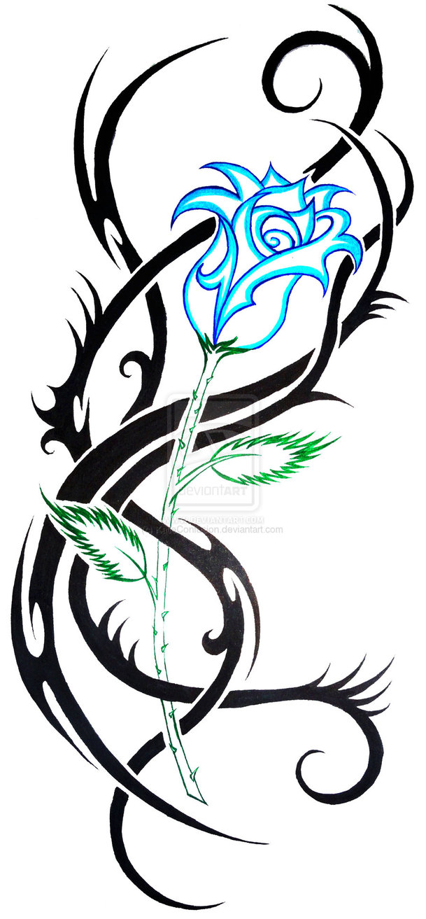 Tattoo In Gallery tribal  blue rose  tattoos
