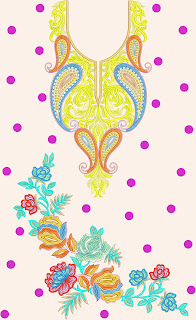 paisley physique Neck design Kurti
