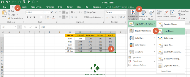 Cara Menandai Sel/Tabel Excel dengan Conditional Formatting