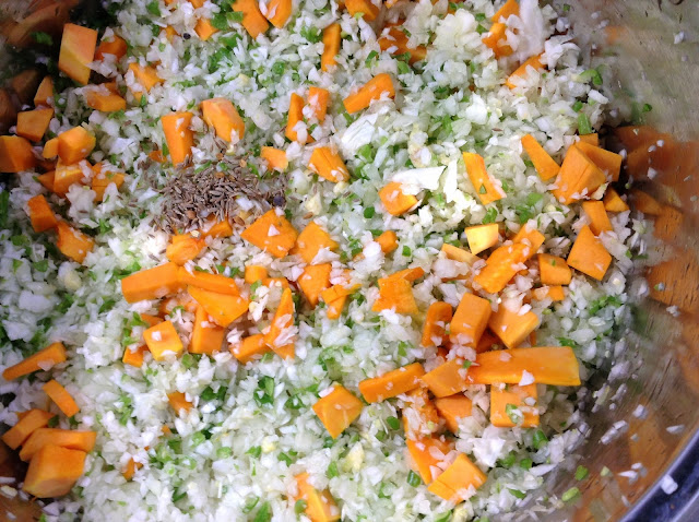 Vegetables assembled ready for cooking