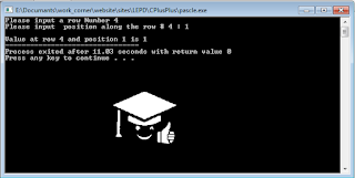 pascal triangle c++ program