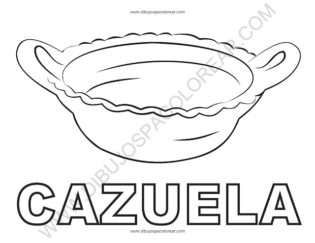 Cazuela dibujo para colorear