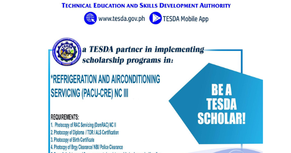 Refrigeration and Air-conditioning Servicing NC III FREE TESDA Scholarship 