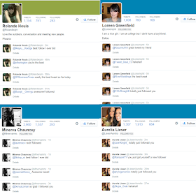 Examples of the Twitter clones or fake accounts