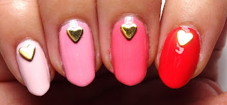 Pink Heart Nails