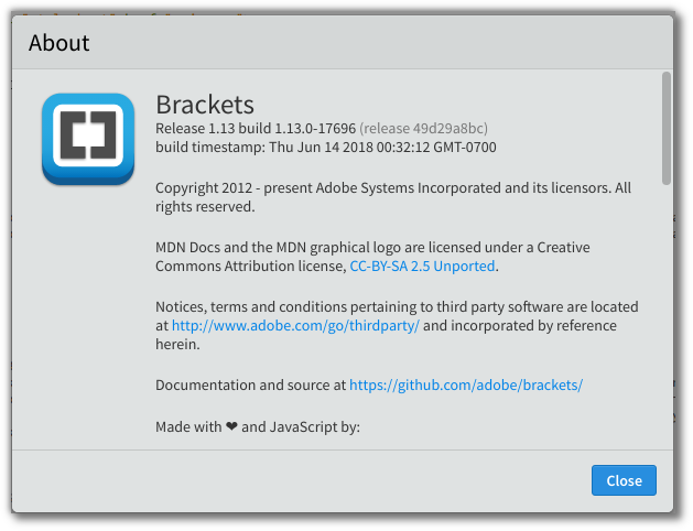 Instalar Brackets 1.13 desde Snap (32 y 64 bits) para no tener conflictos en Ubuntu