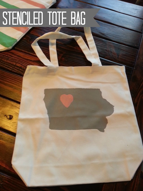 Freezer Paper Stenciled Tote Bag