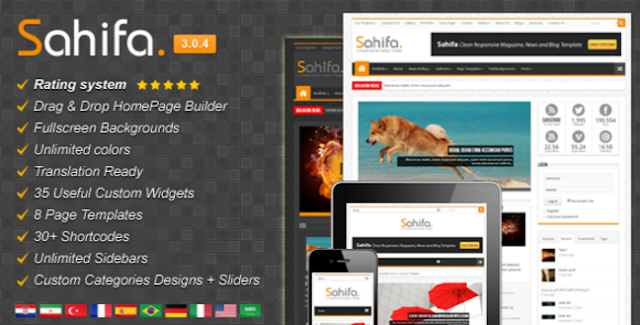 Sahifa Template for Blogger Free Download