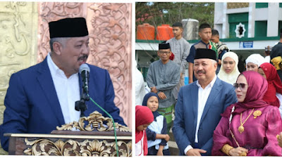 Bupati Pinrang Irwan Hamid Salat Idulfitri 1444 H di Masjid Agung Al-Munawwir 