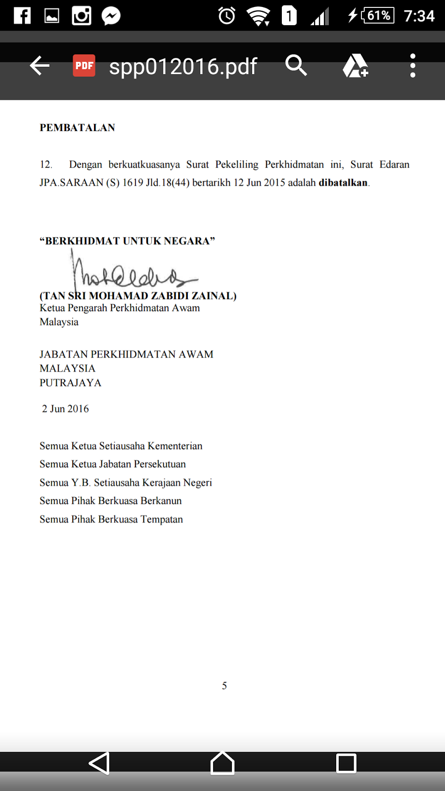 Contoh Surat Kebenaran Balik Awal