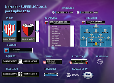 PES 2017 Scoreboard Superliga Argentina 2018 by Lupkas1234