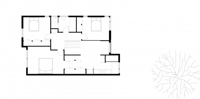 Second floor floor plan of the small modern home