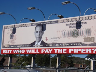 arizona anti-obama billboard pops up: 'who will pay the piper?'