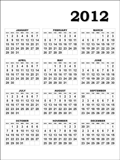 calendar 2012 printable. 2012 Printable Calendar:
