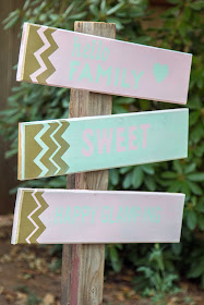 Glamping Party Welcome Sign @craftsavvy @createoften #craftwarehouse #glamping #party #diy