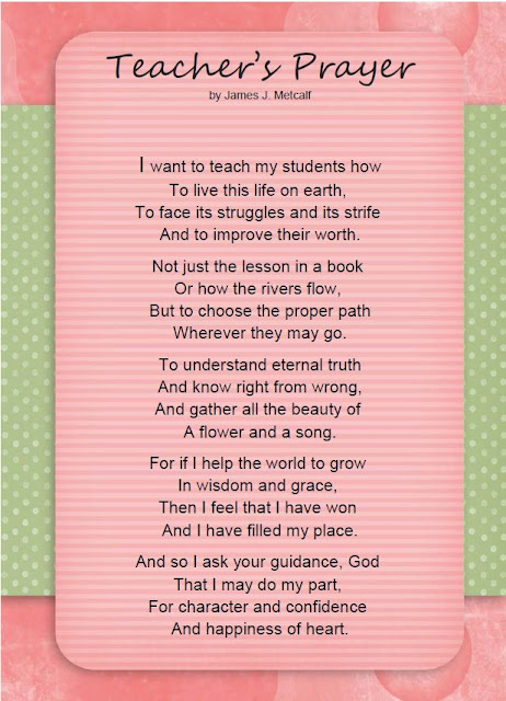 Printable Teacher's Prayer