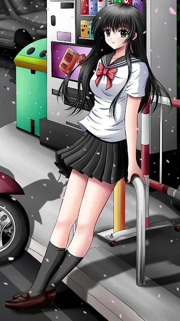 Anime Girl Moto Vespa Antiga