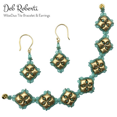 WibeDuo Tile Bracelet & Earrings, free pattern