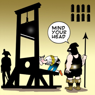 Mind your head - guillotine - Pas på hovedet