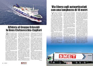 SETTEMPRE PAG. 26 - Affidata al Gruppo Grimaldi  la linea Civitavecchia-Cagliari