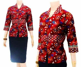 Model blus untuk wanita gemuk motif batik