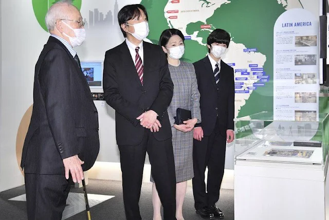 Crown Prince Akishino, Crown Princess Kiko and Prince Hisahito visited the Japanese Overseas Migration Museum in Yokohama
