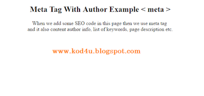 HTML Meta Tag With Author Example