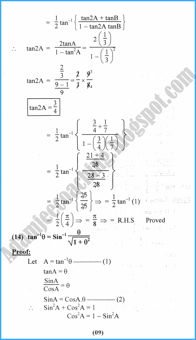 inverse-trigonometric-functions-and-trigonometric-equations-exercise-13-1-mathematics-11th