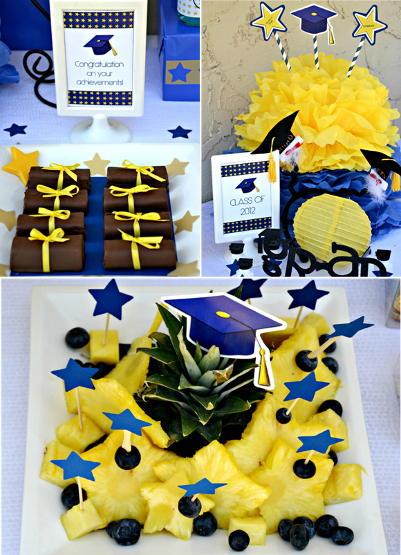 graduation+party+printables+party+ideas+blue+yellow+starts+party+dessert+table+supplies+party+favors+star Wonderful ideas for graduation party 2014