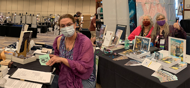 L-R: Karin R. Gastreich at her end of our table; M. C. Chambers and Jan S. Gephardt, also at our table.