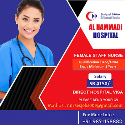 Urgently Required Nurses for Al Hammadi Hospital, Saudi Arabia