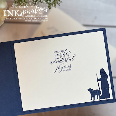 Stampin' Up! Night Divine Christmas inside the horizontal card | Nature's INKspirations by Angie McKenzie