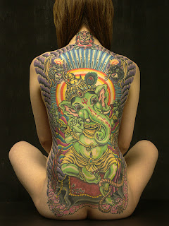 Lord Ganesha Tattoo design on Girls Back