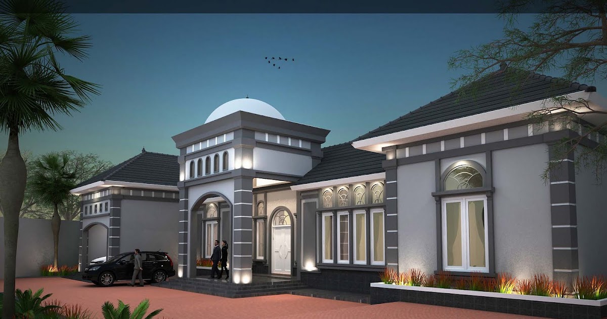 Gambar rumah mediterania satu lantai