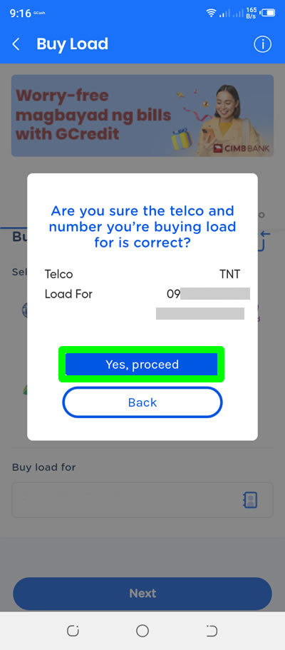 gcash telco buy load for review details