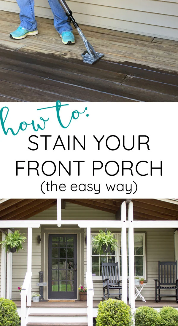 Using stain stick to update front porch