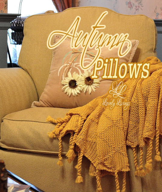 stenciled autumn pillows