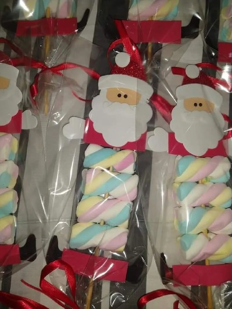 Molde de Papai Noel para Lembrancinha de Natal de Marshmallow