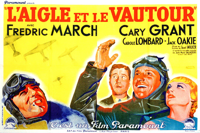 L'AIGLE ET LE VAUTOUR. Cartelera apaisada de Francia. Arte de Jacques Bonneaud. Imprenta: Imp. Bedos, París. EL ÁGUILA Y EL HALCÓN. The Eagle and the Falcon. 1933. Estados Unidos. Dirección: Stuart Walker. Reparto: Fredric March, Cary Grant, Jack Oakie, Carole Lombard, Guy Standing, Forrester Harvey, Kenneth Howell, Leyland Hodgson, Virginia Hammond, Douglas Scott, Robert Seiter, Dennis O'Keefe