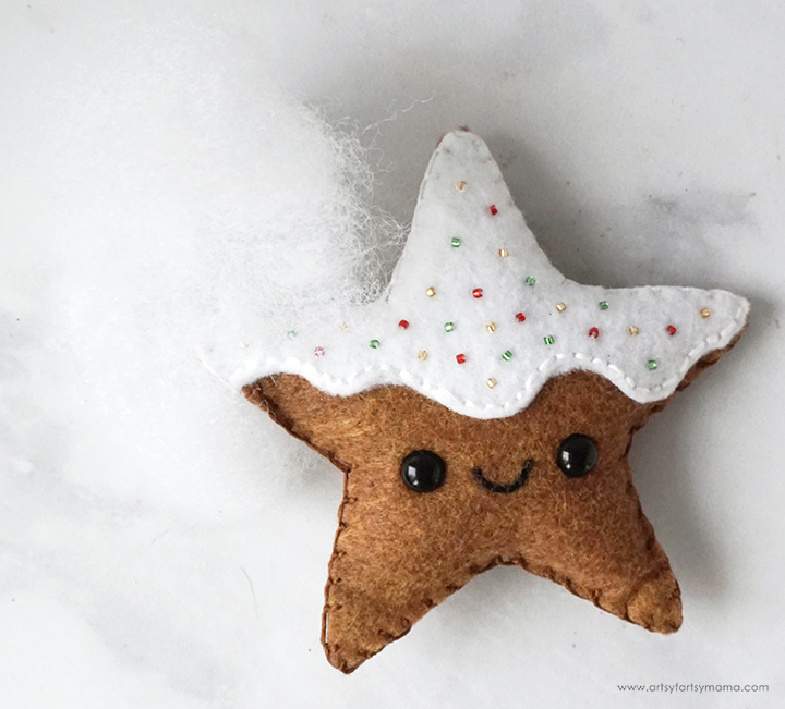 Felt Gingerbread Star Cookie Ornament