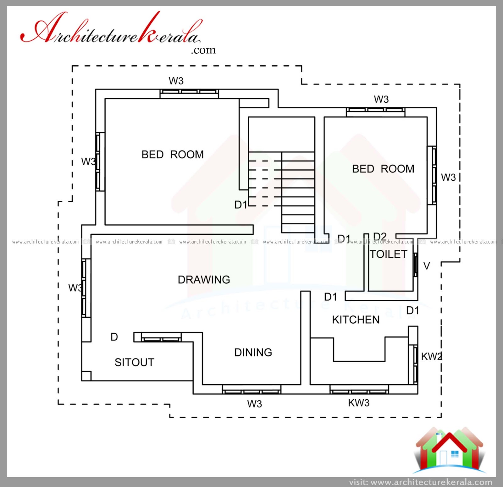  700  SQFT PLAN  AND ELEVATION FOR MIDDLE CLASS FAMILY 