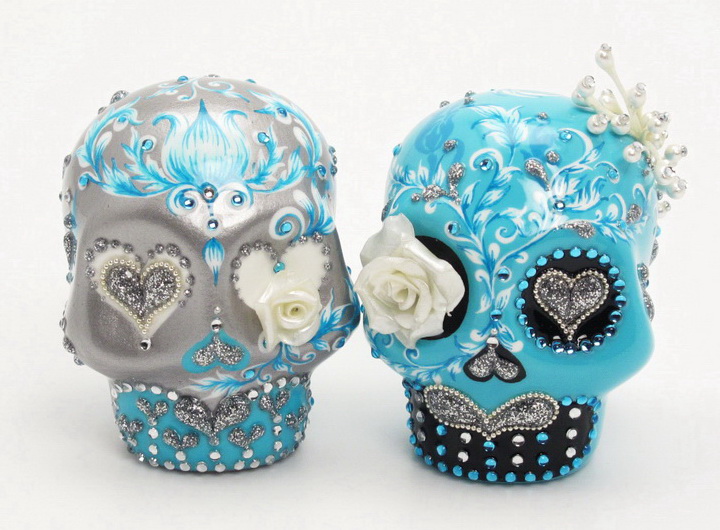 Skull Lover Wedding Cake Topper 0063