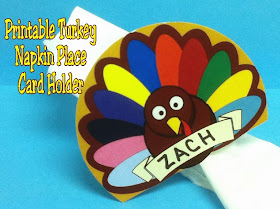 Thanksgiving Turkey Napkin Place Card Printable