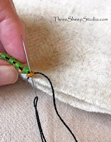 How To / Tutorial for Beaded Picot Edging by Rose Clay at ThreeSheepStudio.com at 'Blog'